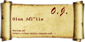 Olsa Júlia névjegykártya